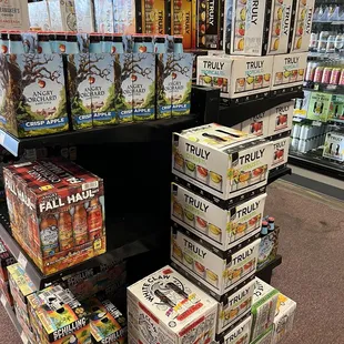 a display of bottles