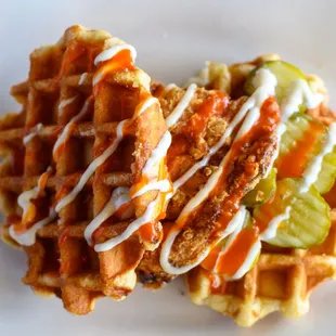 waffles, food