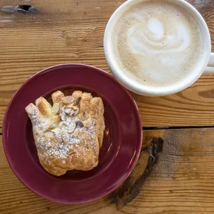 Latte and an Apple Bear Claw