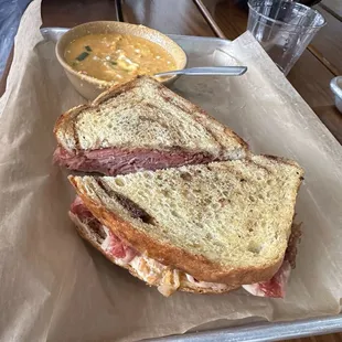 Rueben and soup