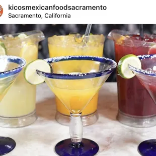 Pitchers of margaritas ... classic, mango, blackberry!