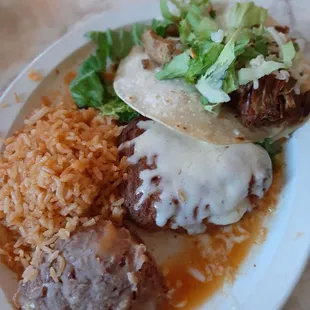 Lunch 2 item combo - chile relleno and carnitas taco
