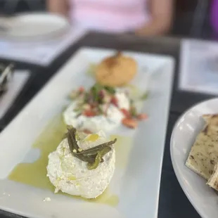 Three Homemade Tzatziki Homemade Hummus Homemade Spicy Feta