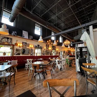 View of the indoor dining area.