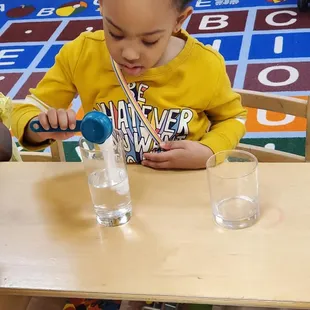 One of Our Pre-K student experiments...Step one