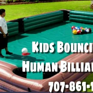 Human Billiards Game or Human Pool Table is you prefer. Lots of fun for all Ages! Team building and boosts morale!