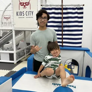 Brothers bonding. The 1 hour that they did not fight / argue. Thanks Kids City!