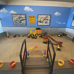 Our private sand box attached to a private room for birthday parties.