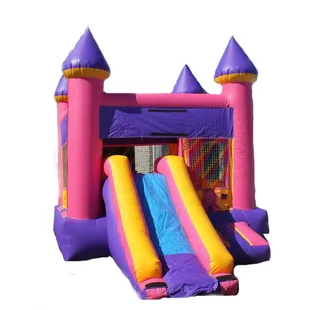 Pink mini combo-regular jumper with 10 foot long slide