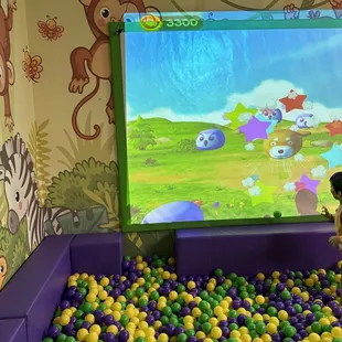 Interactive ball pit screen