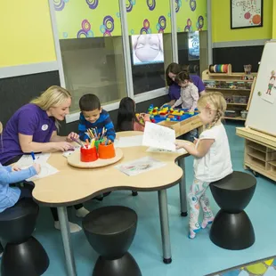 Creation Station is a messy but magical area where children are encouraged to express themselves artistically.