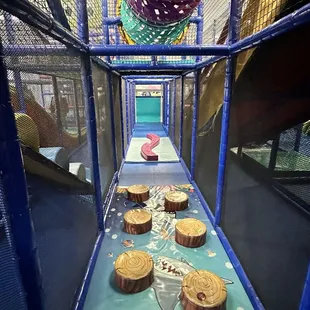 Run through course with padded logs