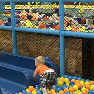 Ball pit and slides