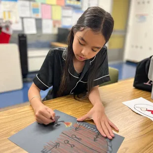 Learning to draw with oil pastels.