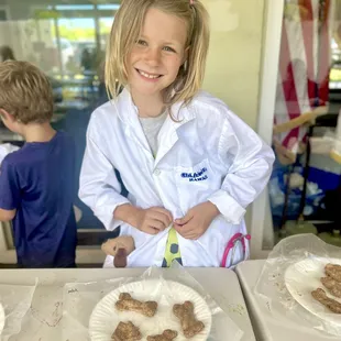 DIY dog treats made by our mini veterinarian.