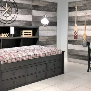 Sideways Bed Weathered Grey