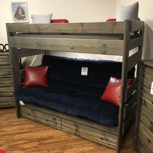 Trendwood Futon Bunk Bed Rustic Grey