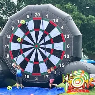 KidZone KC&apos;s soccer darts that&apos;s larger than life makes events extra fun.