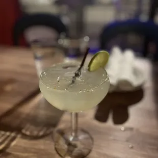 ows a margarita in a coupe glass