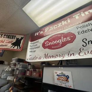 a sign for the shop