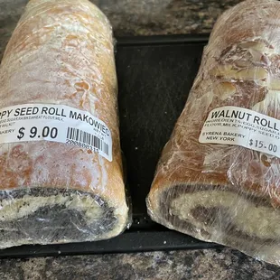 Packaged nut rolls.