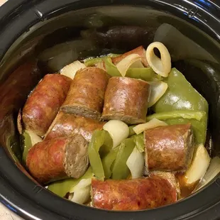 Kielbasa Joe's Hungarian Smoked Sausage with Peppers &amp; Onions!  Excellent!