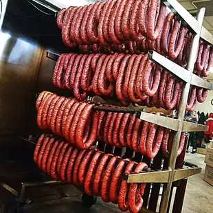 Swinging Sausage just outta Smoker