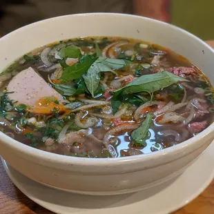 a bowl of soup on a table