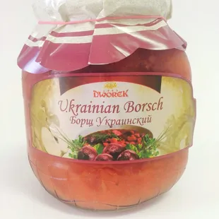 a jar of ukrainian borsch
