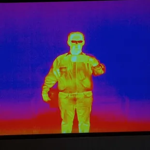 Infrared camera shows heat sources