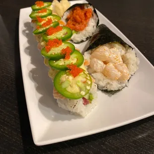 Creamy Scallop And Spicy Tuna Hand Roll, Kigaru Roll