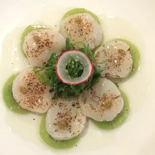 Scallops with kiwi