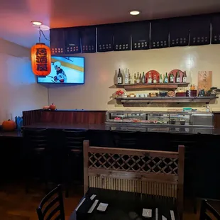 the bar area of a japanese restaurant