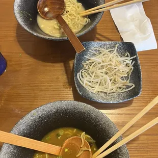 Top: Pork Tonkatsu Ramen Bottom: Pork Curry Ramen