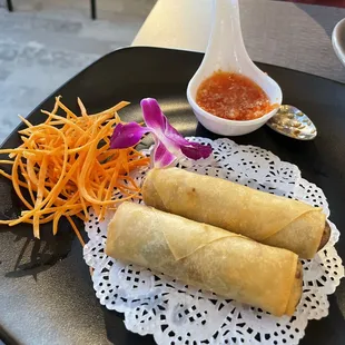 Thai Crispy Rolls. You get 5 but I couldn&apos;t wait to eat some before taking the picture!