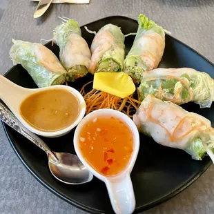 The Shrimp Fresh Spring Rolls with two sauces.  Sooo FRESH and sooo delicious!!