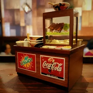 a display of coca cola