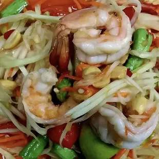 Shrimp papaya salad