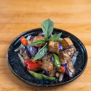 a plate of stir fried vegetables