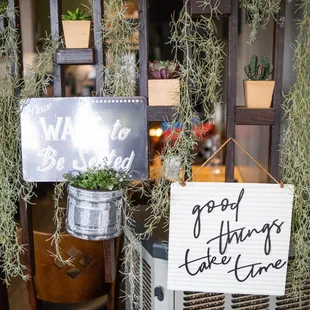 a sign that says good things take time