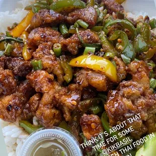 The Best Fresh Thai Food In The Central Valley!!! I had the Pad Ka Prao Pork Belly and I'm not going to lie, it's like heaven in your mouth