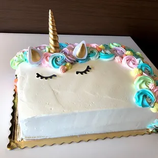 Special Unicorn Cake made for an amazing customer. Bring in a photo and our team would love to help create your dream cake !