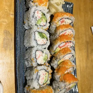 a plate of sushi