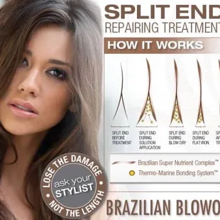 Brazilian SplitEnd Treatment is $40. Or ADD it to your Colour or Cut for $25.  Book online @ www.styleseat.com/KiKiMiranda