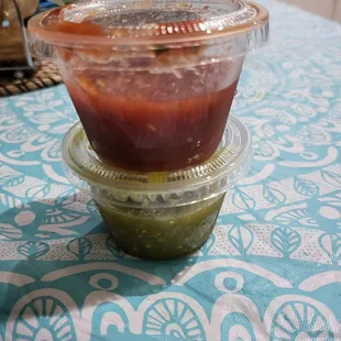 Salsa red and green....Reg Salsa ...