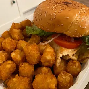 Grilled Chicken Sandwich Combo with Tots