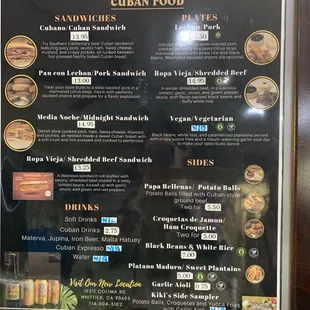 Menu items