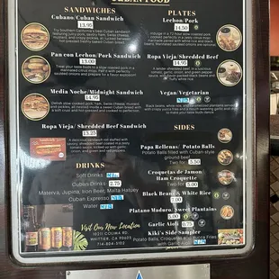 Menu from KiKi's