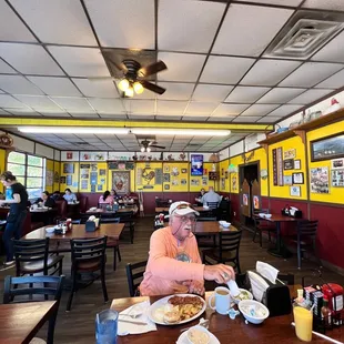 a woman eating a meal