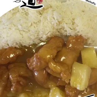 a plate of chicken and rice